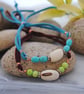 Turquoise & seed pod friendship bracelet