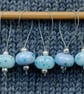 Lampwork Stitch Markers - Cool Blue Mix - Image 2