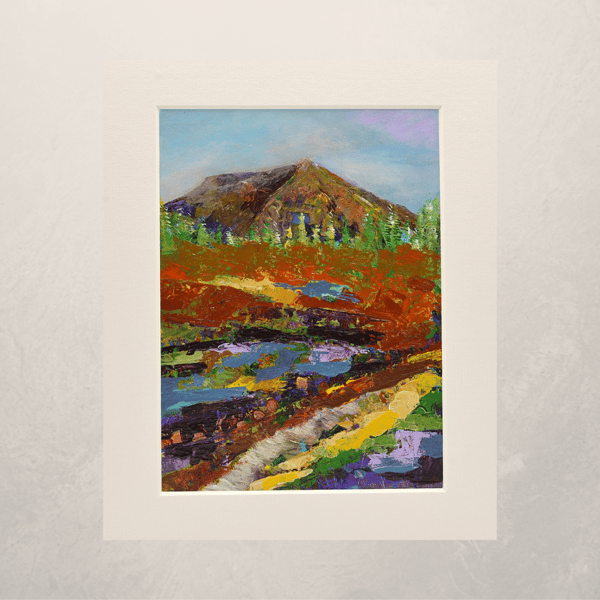 A Contemporary Painting of a Scottish Mountain, Ben Wyvis. 10x8 inches.