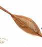 Handmade Leaf Brooch - Handcarved Upcycled Cherry and Sapele Wood Jewellery - Image 2