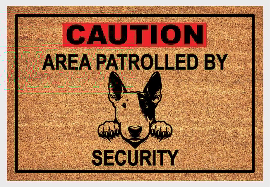 Bull Terrier Security Door Mat - Bull Terrier Dog Doormat - 3 Sizes