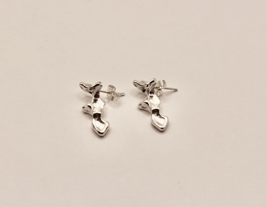 Abstract Recycled Silver Earrings