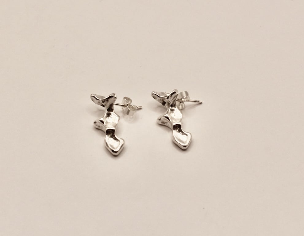 Abstract Recycled Silver Earrings