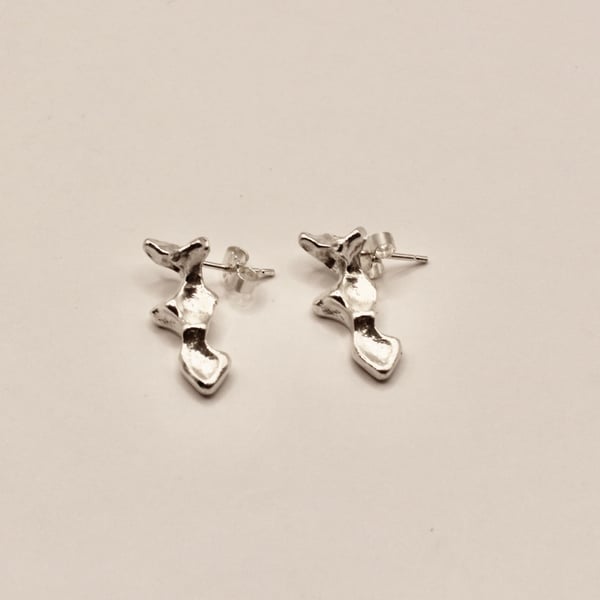 Abstract Recycled Silver Earrings