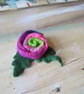 Handmade Felted Wool Flower Brooch - Image 1