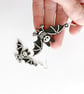 Bat skeleton Halloween earrings Silver Hooks Gothic jewellery - Image 3