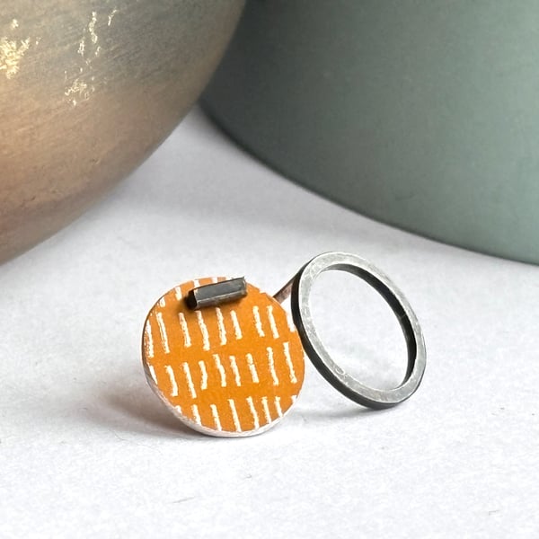 Dark grey and mustard mismatched studs