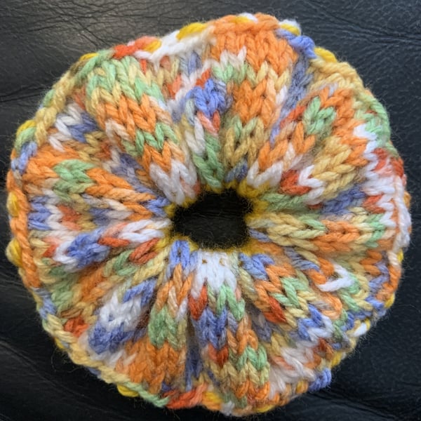 Sprinkles Donut Scrunchie Knitted Doughnut Hair Bobble Bun Topper Accessory