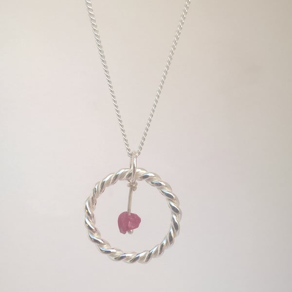 Silver & Ruby Necklace
