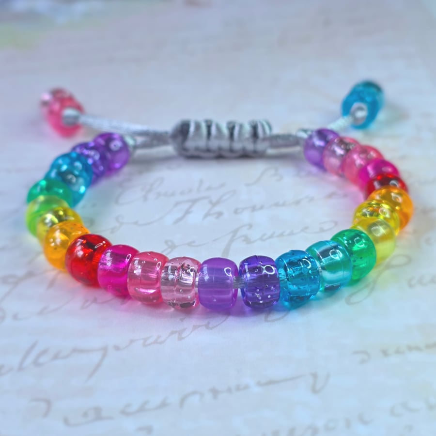 Rainbow Sparkle Beaded Bracelet (12 Colours)