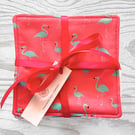 Reusable Baby Wipes, Face Cloths, Washable Wipes, Eco Friendly, Flamingos-BD144