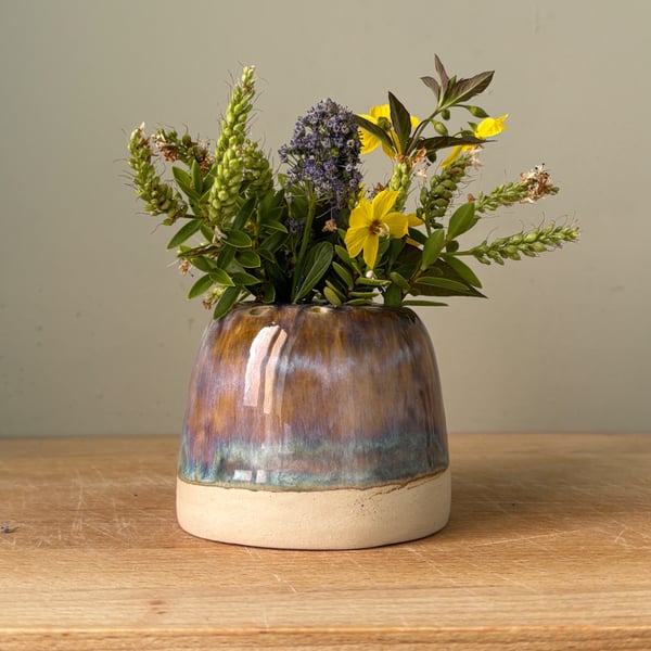 Handmade flower frog, ceramic Ikebana vase, vase for fresh or dried flowers
