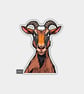 Funny Novelty Vinyl Sticker - Grumpy Goat