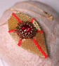 Fishtail Pendant in Gold and Red with Rivoli Crystal - Image 4