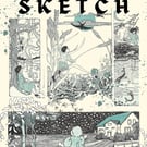 Sketchook Featuring Vintage Image of Children Playing