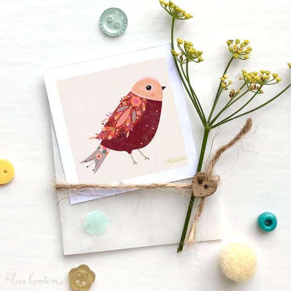 'Feathered Bird' - Mini Art Print