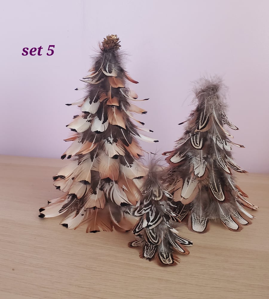 Christmas feather decorations Set 5
