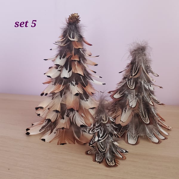 Christmas feather decorations Set 5