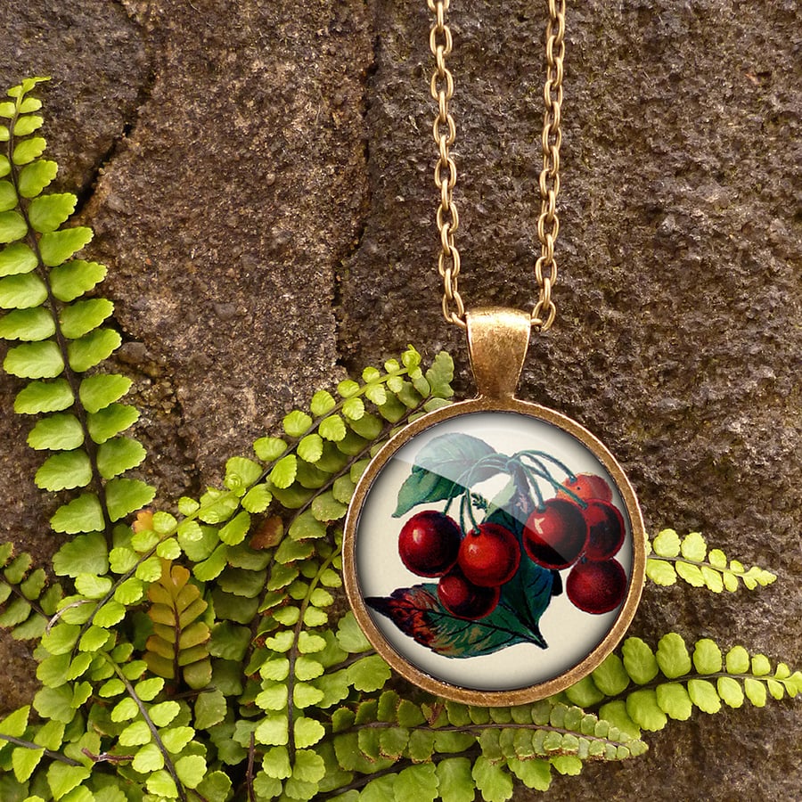 Vintage Cherries Large Necklace (ER02)
