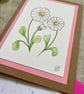 Blank greeting card, daisy flowers hand painted, original artwork.  - Image 3