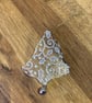 Handmade Fused Glass Embossed Bell Christmas Decoration - Image 2