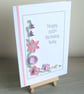 Handmade 100th Birthday Card, Quilled Pink & Lilac Floral Card - Image 3