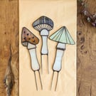 Perfectly Imperfect - Set of Three Mushroom Plant Stakes