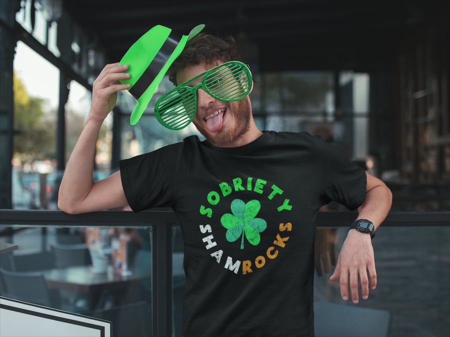 St Patricks Day sober shirt, Sobriety Shamrocks Sobriety gift, AA gift