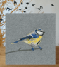 Blue-tit card, printed on recycled card, blank - Image 3
