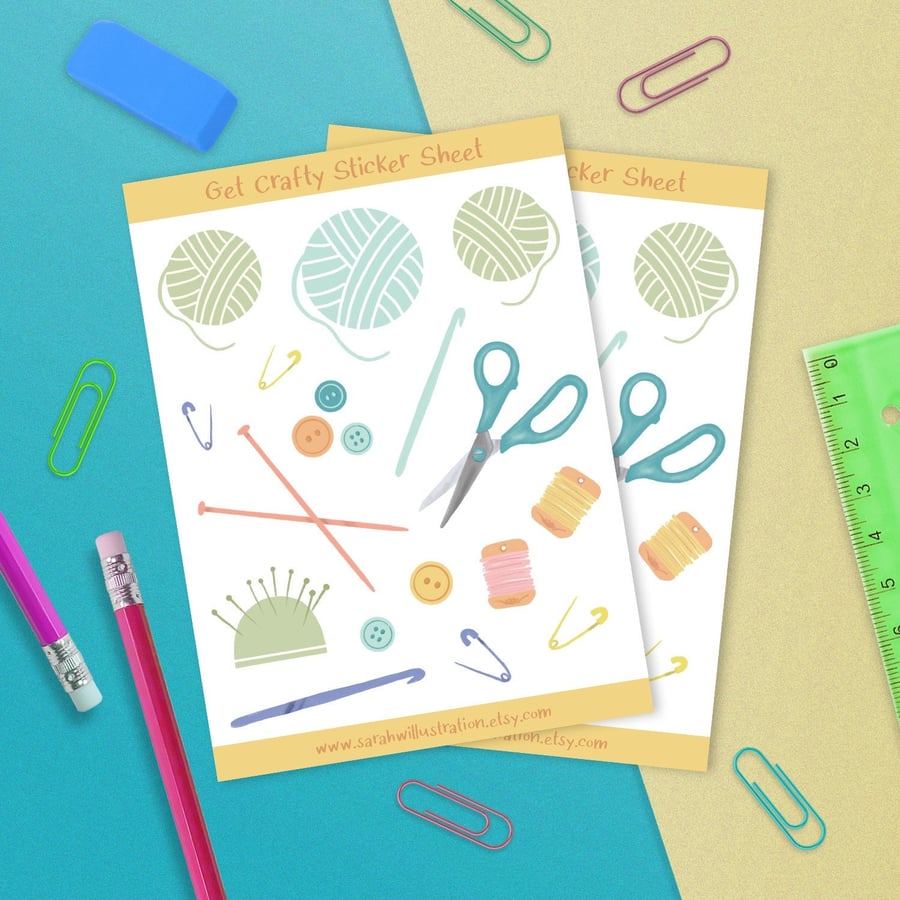Knitting and Sewing Sticker Sheet