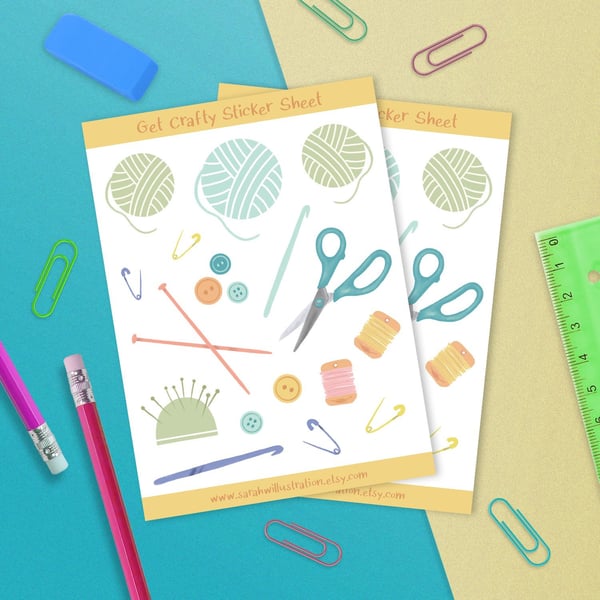 Knitting and Sewing Sticker Sheet