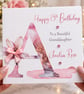 Personalised Birthday Card for Her - Pink Floral Initial Card - Image 3