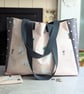 Summer seconds Large Oilcloth Tote Shoulder Bag or Beachbag  with Cats Design - Image 7