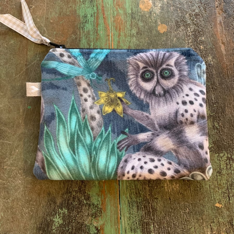 Velvet lemur coin purse