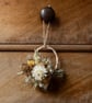 Mini dried flower fennel and strawflower wreath hanging
