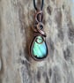 Green Labradorite & Copper Pendant Necklace Gift Crystal Jewellery Jewelry  - Image 10