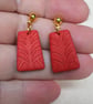 Matt Leaf Imprint Earrings - Image 2