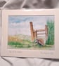 Watercolour print of a Southdowns Sussex Hedgehog - Image 7