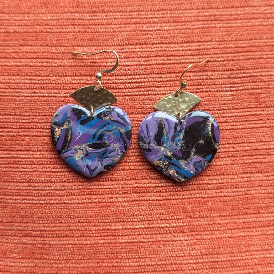 Yzma inspired large heart earrings 