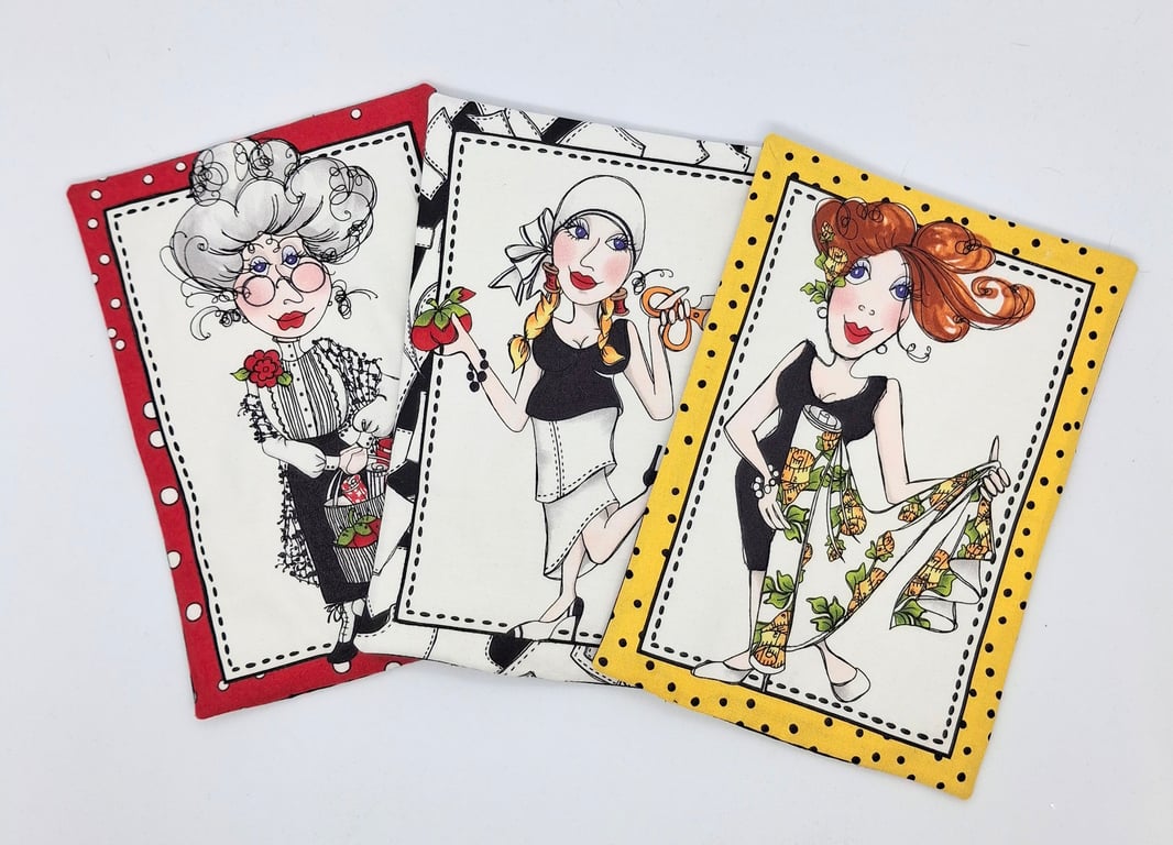 Ladies Mug Rug Coasters Set1