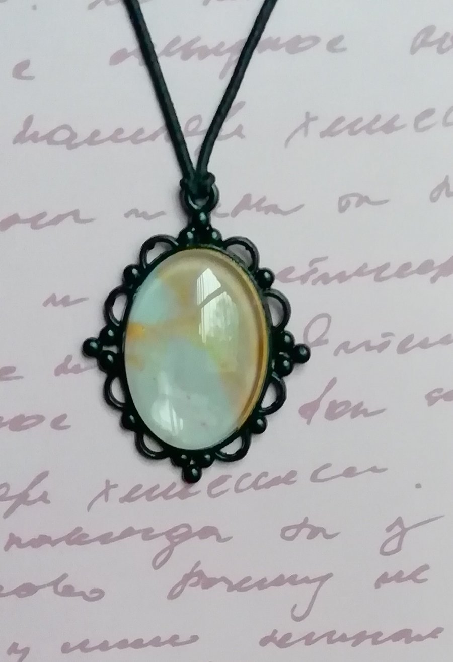 Marble clay glass pendant 