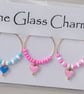 Colourful Heart Wine Glass Charms - set of 6