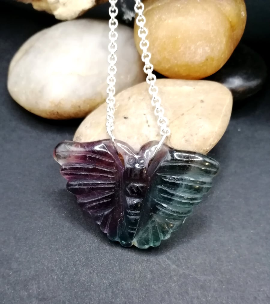 Fluorite Butterfly Necklace