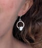 Sterling Silver Circle Earrings with Hammered Hearts - JBJ1108 - Image 3
