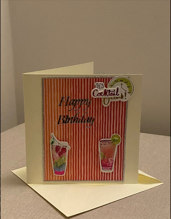 Handmade Cocktails Birthday card