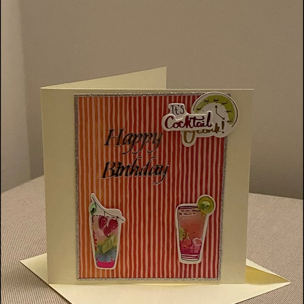 Handmade Cocktails Birthday card