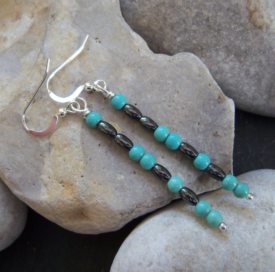 sterling silver morse code earrings - I CAN