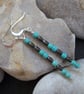 sterling silver morse code earrings - I CAN - Image 1