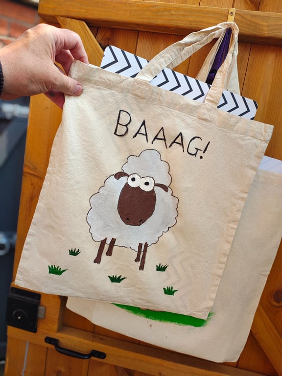 Free hand painted tote bags 