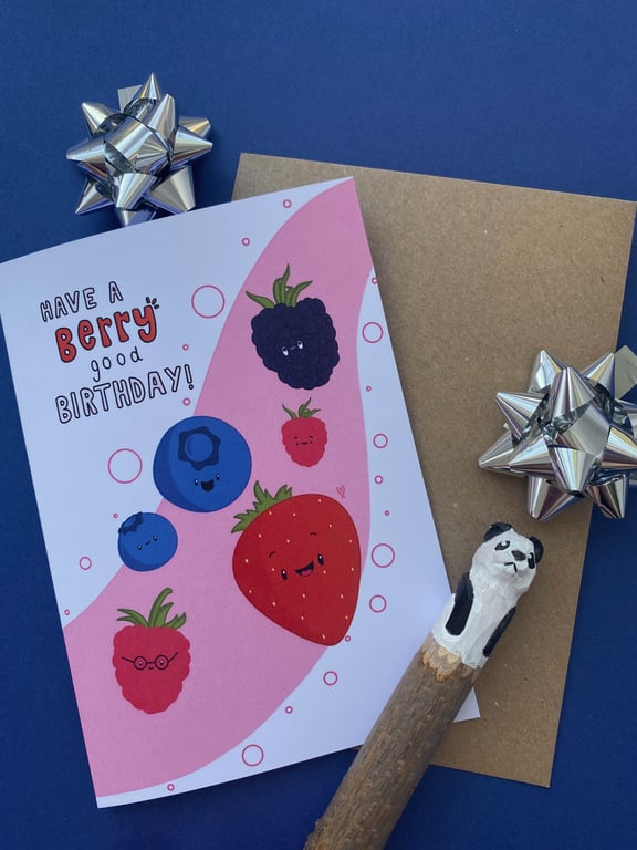 Have a berry good birthday fruit card